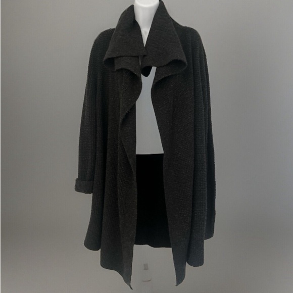Theory large wool black open cardigan old money timeless sophisticated - Picture 1 of 3